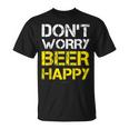 Magliette Uomo Birra Divertenti Don't Worry Beer Happy Maglietta