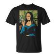 Mona Lisa Smoking A Joint Weed Cannabis Stoner T-Shirt