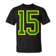 Número 15 Sporterde Amarillo Número 15 Camiseta unisex