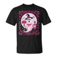 October We Wear Pink Ghost Halloween Pumpkins Breast Cancer T-Shirt
