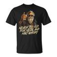 Never Too Old For Metal And Malt Whisky Rocker T-Shirt