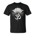 Om Mantra Yoga Simbolo Fiore Di Loto Unalome Ornamento Buddismo Maglietta