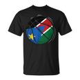 Pallone Da Basket Con La Bandiera Del Sud Sudan Maglietta