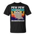 Pew Pew Madafakas Crazy Mapache Gun Regalos Divertidos Camiseta unisex