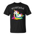 Pukicornómito De Unicorniosómito De Arco Iris Camiseta unisex