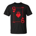 Queen Hearts Card Costume Playing Cards Queen Of Hearts T-Shirt
