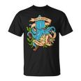Rise Of Kraken Old School Tattoo Octopus Sea Monster Camiseta unisex