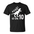 Roar Ich Bin 10 Jahre Alt 10Th Birthday T-Rex Dino T-Shirt