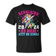 Schulkind 2024 Dabbing Unicorn I Rocke Jetzt Die Schule T-Shirt