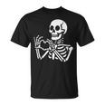 Skeleton Hands Heart Sign Retro Halloween Skeleton Hand Sign T-Shirt