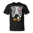 Skeleton Pregnancy Pizza Beer Xray Halloween Soon Dad T-Shirt
