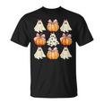 Spooky Season Halloween Ghost Pumpkin Ribbon Coquette Bow T-Shirt