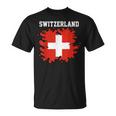 Switzerland Splash Flag Swiss Jersey Sports T-Shirt