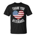 Thank You Veterans Patriotic American Flag Veterans Day 2024 T-Shirt