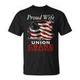 Union Member Wife American Flag Crane Operator T-Shirt