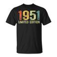 Vintage 1951 70 Anni Compleanno Uomo Donna Regalo Divertente Maglietta