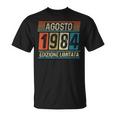 Vintage Agosto 1984 40 Compleanno Anni Uomo Donna Maglietta