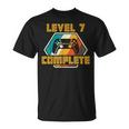 Vintage Retro 7º Aniversario De Boda Divertido Nivel 7 Completo Camiseta unisex