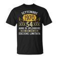 Vintage Settembre 1970 Uomo Donna Regalo 54 Anni Compleanno Maglietta