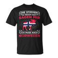 Voices Sagen Ich Muss Nach Norway Elk Flag Norway T-Shirt