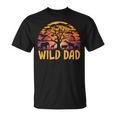 Wild Dad Zoo Born Wild Birthday Safari Jungle Wildintage Maglietta