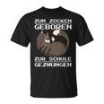 Zum Zocken Geboren Zum Schule Forces Console Ps5 Gaming T-Shirt