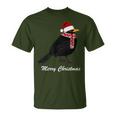 Bird With Red Christmas Hat Scarf Christmas Outfit Bird T-Shirt