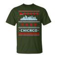 Chicago Flag City Skyline Chicago Fan Ugly Christmas Sweater T-Shirt