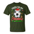 This Is My Christmas Pajama Soccer Santa Hat Xmas Pjs T-Shirt