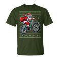 Christmas Santa Mountain Bike Rider Ugly Christmas Sweater T-Shirt