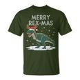 Christmas Trex Xmas Dinosaur Divertente Regalo Paleontologico Maglietta