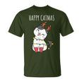 Happy Catmas Lustiges Weihnachts Katze Christmas Tree T-Shirt