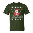Namasleigh Santa Claus Namaste Yoga Ugly Christmas Sweater T-Shirt