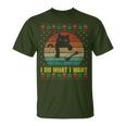 I Do What I Want Ugly Xmas Sweater Cat Wine Lover T-Shirt