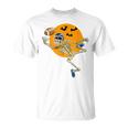 American Football Skeleton Halloween Boys Football Fan T-Shirt