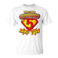 Bambino 5 Anni Supereroe Compleanno Super Eroe Festa 5° Regalo Maglietta