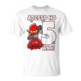 Bambino 5 Compleanno Bambino Adesso Ho 5 Anni 5 Anno Ragazzo Ninja Maglietta