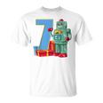 Bambino 7 Compleanno Bambini & Robot Regalo Di 7 Anni Maglietta