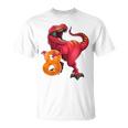 Bambino 8 ° Compleanno Camicia DinoRex 8 Anni Dinosauro Maglietta