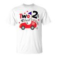 Bambino Two Fast 2 Curioso Divertente Secondo Compleanno 2 Anni Bday Maglietta
