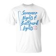 Baseball Mom And Dad Summer Nights And Baseball Lights T-Shirt