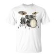Batterie Instrument De Musique Motif Illustration Batterie T-Shirt