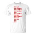 Blah Blah Geeky Red Lettering Hipster T-Shirt