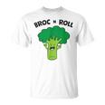 Broc N Rollegetable Broccoli Pun Rock N' Roll Maglietta