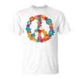 Camicia Amore Della Pace Costume Hippie Anni '60 Fiori Colorati Maglietta