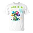 Children's Ich Bin 5 Jahre Alt Dino 5Th Birthday T-Shirt