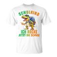 Children's Schulkind 2024 Cool Dino Ich Rocke Jetzt Die Schule Boys' T-Shirt