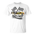 Da Corsa Two Fast 2 Curious Birthday 2 Anni Race Car Speed Maglietta