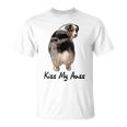Divertente Miniatura Australian Shepherd Kiss My Auss Mini Aussie Maglietta