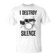 Drumset I Destroy Silence Drum Kit Drum Maglietta